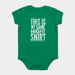 This is my game night shirt - white text design for a board game aficionado/enthusiast/collector Baby Bodysuit